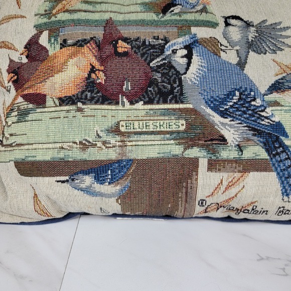 Marjolein Bastin Bird Throw Pillow Cardinal Blue Jay Feeder - Picture 4 of 15